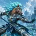 Brook the Horse Knight, a 3-star Water monster in Omigacha