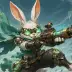 Zip the Rabbit Gunner, a 4-star Wind monster in Omigacha