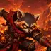 Scrappy the Raccoon Rogue, a 1-star Fire monster in Omigacha