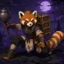 Juniper the Red Panda Herbalist, a 4-star Dark monster in Omigacha